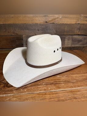 Atwood 7x Bob Moorehouse C Brand Cowboy Hat Long Oval Size 7 Western Palm Leaf